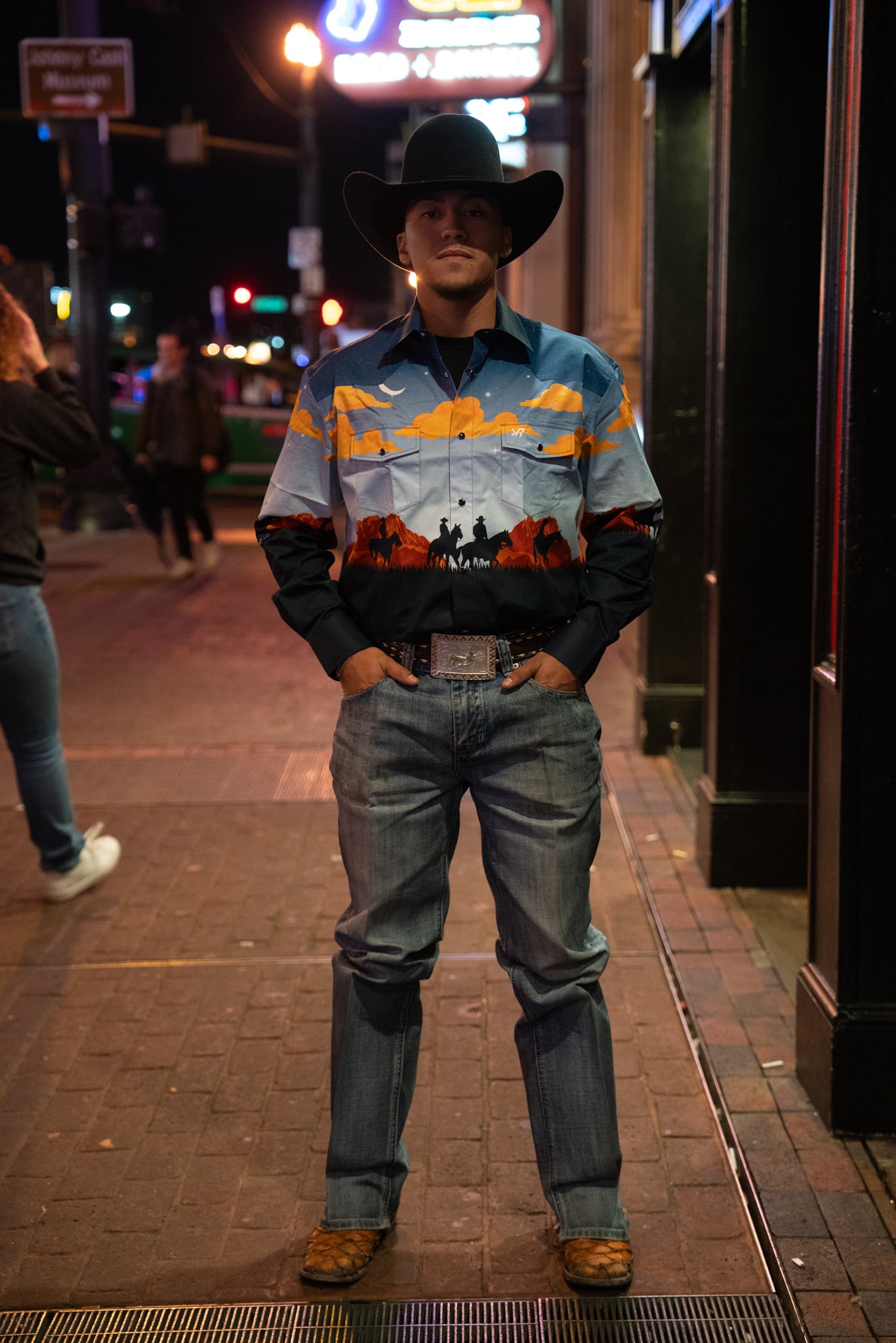 “RED NIGHTS” LONG SLEEVE PEARL SNAP